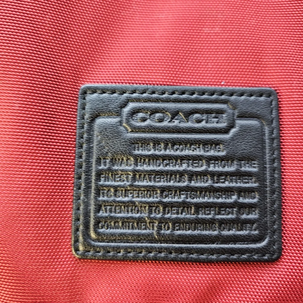 Mens/Women's Coach Messenger Bag, BURNT RED COLOR  NYLON, Not Bright Red - Picture 5 of 16